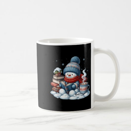 Snowman Reading Books Lovers Librarian Bookworm Ch Kaffeetasse (Rechts)