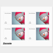 Snowman Rechteckiger Aufkleber (Blatt)