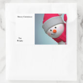 Snowman Rechteckiger Aufkleber (Tasche)