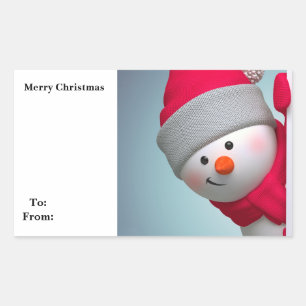 Snowman Rechteckiger Aufkleber