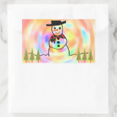 Snowman Rechteckiger Aufkleber (Tasche)