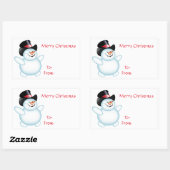Snowman Rechteckiger Aufkleber (Blatt)