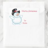 Snowman Rechteckiger Aufkleber (Tasche)