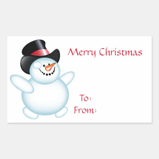 Snowman Rechteckiger Aufkleber (Vorderseite)
