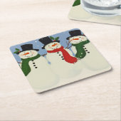 Snowman Rechteckiger Pappuntersetzer (angewinkelt)