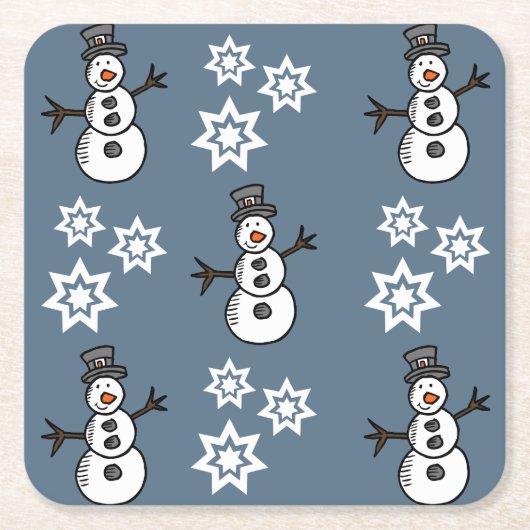 Snowman Rechteckiger Pappuntersetzer (Vorderseite)