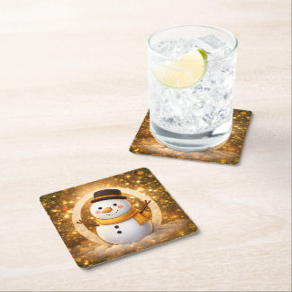 Snowman Rechteckiger Pappuntersetzer