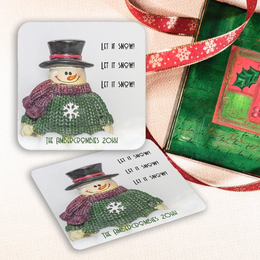 Snowman Rechteckiger Pappuntersetzer