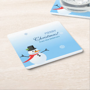 Snowman Rechteckiger Pappuntersetzer