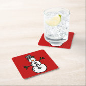Snowman Rechteckiger Pappuntersetzer (Vor Ort)