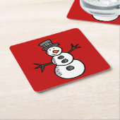 Snowman Rechteckiger Pappuntersetzer (angewinkelt)