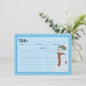 Snowman Recipe Card Begleitkarte (Stehend Vorderseite)
