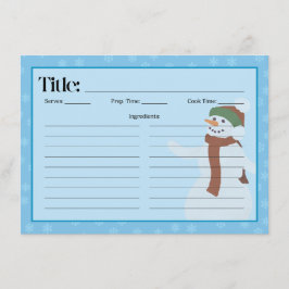 Snowman Recipe Card Save The Date