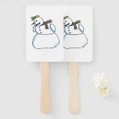 Snowman rectangle hand fans fächer (Vorne und Hinten)