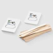 Snowman rectangle hand fans fächer (Non-assembled)