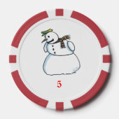 Snowman Red 5 Strip Poker Chip (Vorderseite)