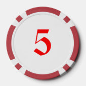 Snowman Red 5 Strip Poker Chip (Rückseite)