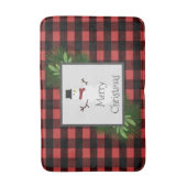 Snowman Red Buffalo Kariert Bath Mat Badematte (Vorderseite Vertikal)