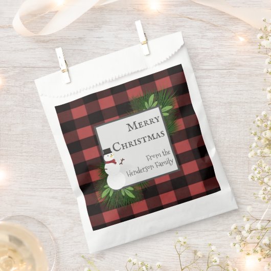 Snowman Red Buffalo Kariert Gefälligkeitstasche Geschenktütchen (Ausgeschnitten)