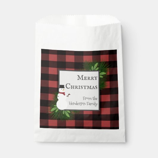 Snowman Red Buffalo Kariert Gefälligkeitstasche Geschenktütchen (Vorderseite)