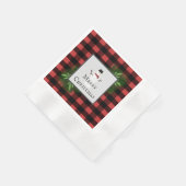 Snowman Red Buffalo Kariert Paper Napkin Serviette (Ecke)