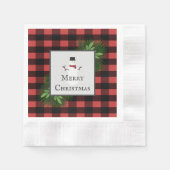 Snowman Red Buffalo Kariert Paper Napkin Serviette (Vorderseite)
