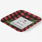 Snowman Red Buffalo Kariert Paper Plate Pappteller (Gewinkelt)