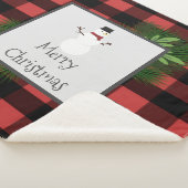 Snowman Red Buffalo Kariert Sherpa Blanket Sherpadecke (3/4)