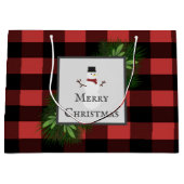 Snowman Red Buffalo Karierte Geschenktasche Große Geschenktüte (Vorderseite)