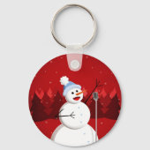 Snowman Red Christmas Schlüsselanhänger (Vorderseite)