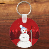 Snowman Red Christmas Schlüsselanhänger (Vorderseite)