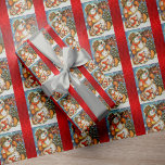 Snowman Red Christmas Wrapping Papper Geschenkpapier<br><div class="desc">Rotes Weihnachtspapier mit Schneemann</div>