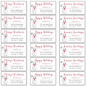 Snowman Red | Grau Christmas Address Labels (Vorderseite)