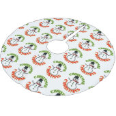 Snowman Red Green Weihnachtsgeschenke Geschenke Ge Polyester Weihnachtsbaumdecke (Schrägansicht)