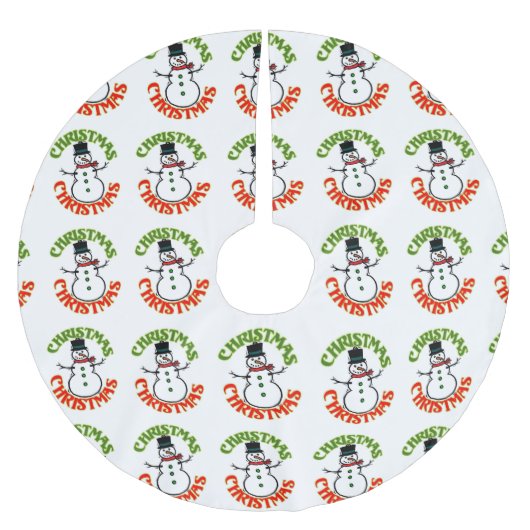 Snowman Red Green Weihnachtsgeschenke Geschenke Ge Polyester Weihnachtsbaumdecke (Vorderseite)