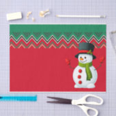 Snowman Red & Green Zickzack Pattern Ribbon Seidenpapier (Handwerk)