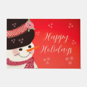 Snowman Red Holiday Design Fußmatte (Vorderseite)