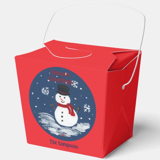 Snowman Red PERSONALIZE Cookie Leckerei Box Geschenkschachtel (Vorderseite)