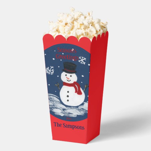 Snowman Red PERSONALIZE Cookie Popcorn Box Geschenkschachtel (Geplatzt)