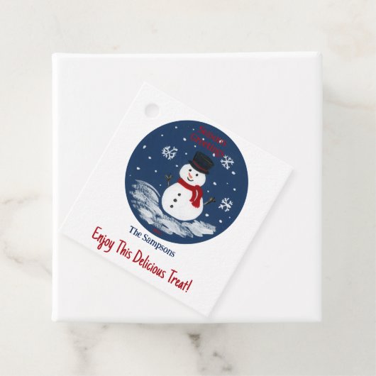 Snowman Red PERSONALIZE Geschenkanhänger (Beispiel)