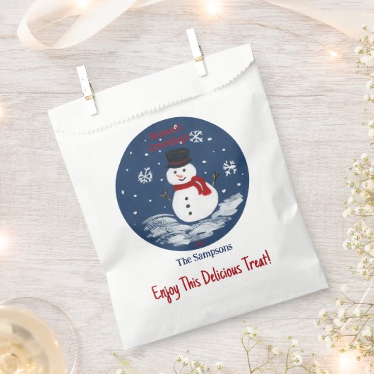 Snowman Red PERSONALIZE Geschenktütchen (Ausgeschnitten)