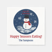 Snowman Red PERSONALIZE Serviette (Vorderseite)