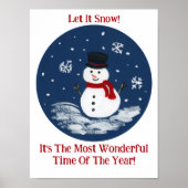 Snowman Red Wonderful Time Year PERSONALIZE Poster (Vorne)