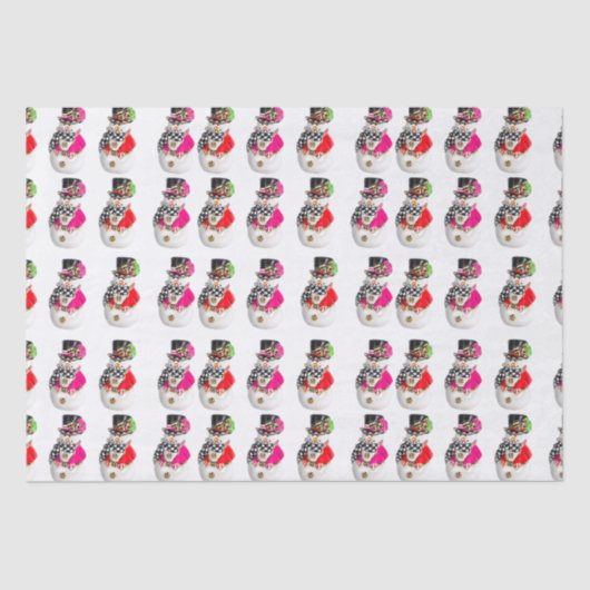 Snowman Retro-Jahrgang Weihnachten Schneemann Spaß Seidenpapier (Vorderseite)