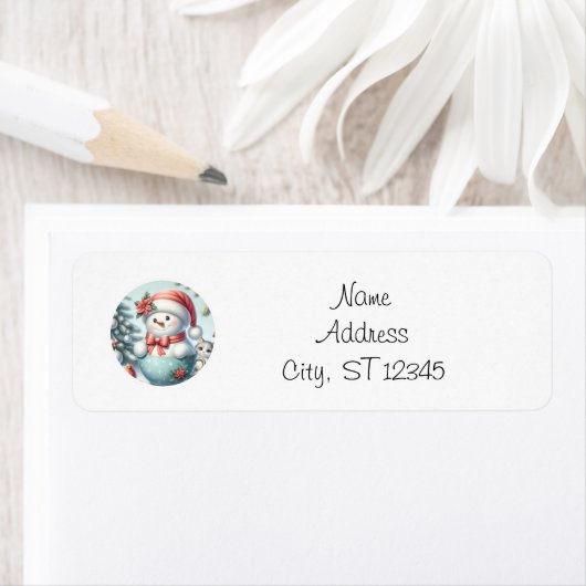 Snowman Return Address Label (Insitu)