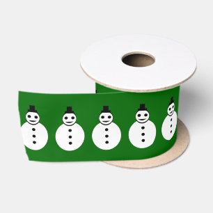 Snowman Ribbon lächelt Weihnachten Satinband