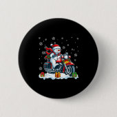 Snowman Riding Motorcycle Christmas Biker Funny Te Button (Vorderseite)