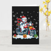 Snowman Riding Motorcycle Christmas Biker Funny Te Karte (Gelbe Blume)