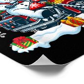 Snowman Riding Motorcycle Christmas Biker Funny Te Poster (Ecke)