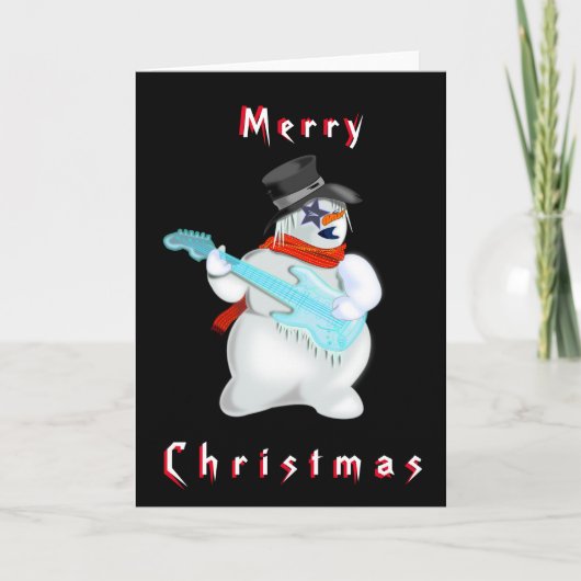Snowman Rock Funny Weihnachtskarte Karte (Vorderseite)